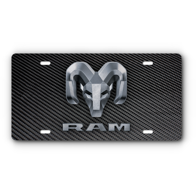 RAM Vanity Aluminum License Plate - Carbon Twill