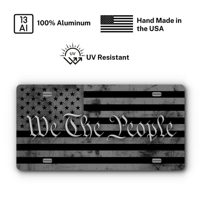 We The People Vanity Aluminum License Plate - B&G