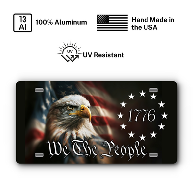 We The People Eagle Vanity Aluminum License Plate