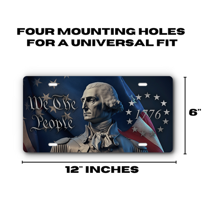 We The People Vanity Aluminum License Plate - George Washington 1776