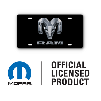 RAM Vanity Aluminum License Plate - Black