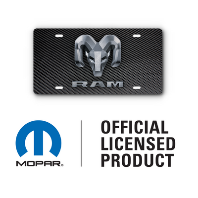 RAM Vanity Aluminum License Plate - Carbon Twill