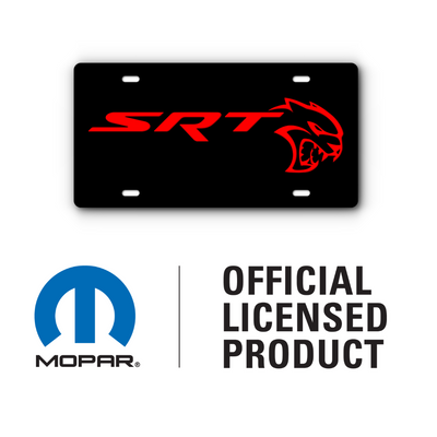 SRT Hellcat Vanity Aluminum License Plate - Black & Red