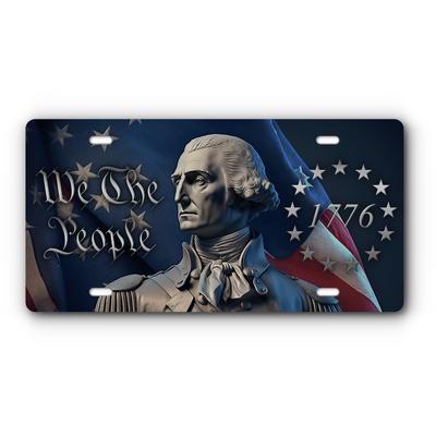 We The People Vanity Aluminum License Plate - George Washington 1776