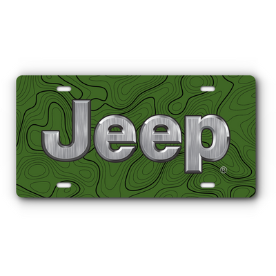 Jeep Topographical Vanity Aluminum License Plate